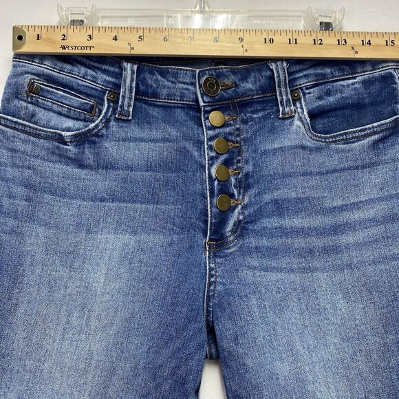 KUT from the Kloth Carlo Ankle Skinny Button Fly Jeans Women 10 Mid-Rise Stretch - Picture 8 of 16